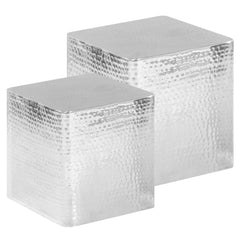 246504 vidaXL Coffee Tables 2 pcs Silver Aluminium 1