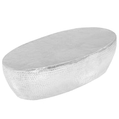 vidaXL Coffee Table Hammered Silver 100x50x28 cm Aluminium 1
