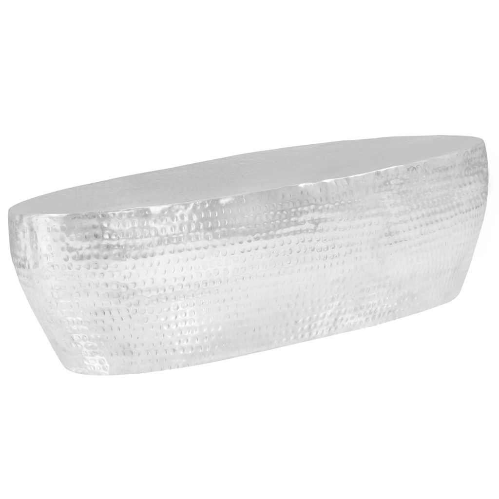 vidaXL Coffee Table Hammered Silver 100x50x28 cm Aluminium 3