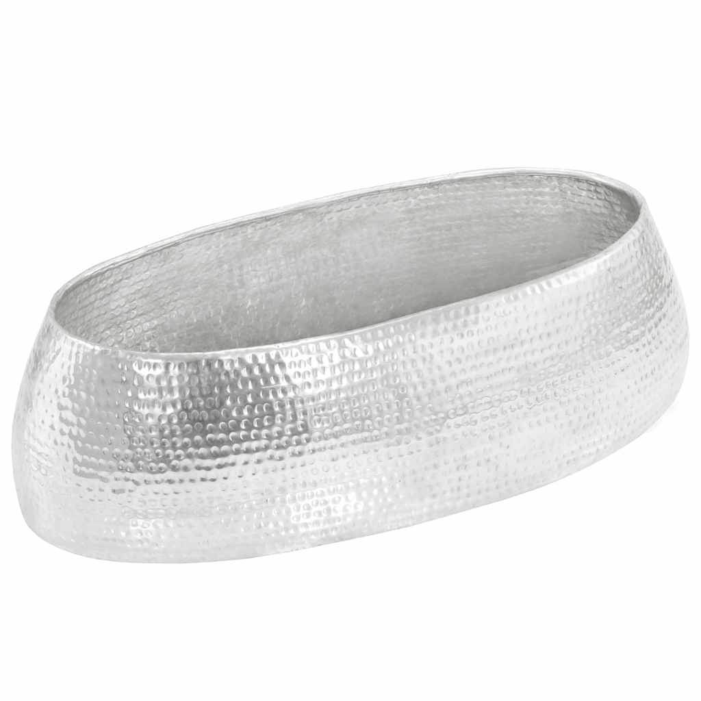 vidaXL Coffee Table Hammered Silver 100x50x28 cm Aluminium 4
