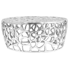 246513 vidaXL Coffee Table Casted Aluminium 70x30 cm Silver 1