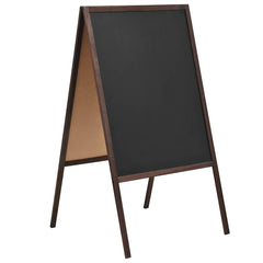 Double-sided Blackboard Cedar Wood Free Standing 60 cm 80 cm