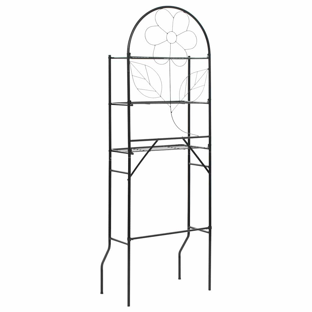 vidaXL Toilet Rack | Black | Steel | Standard | Toilet Rack | Rectangular 4