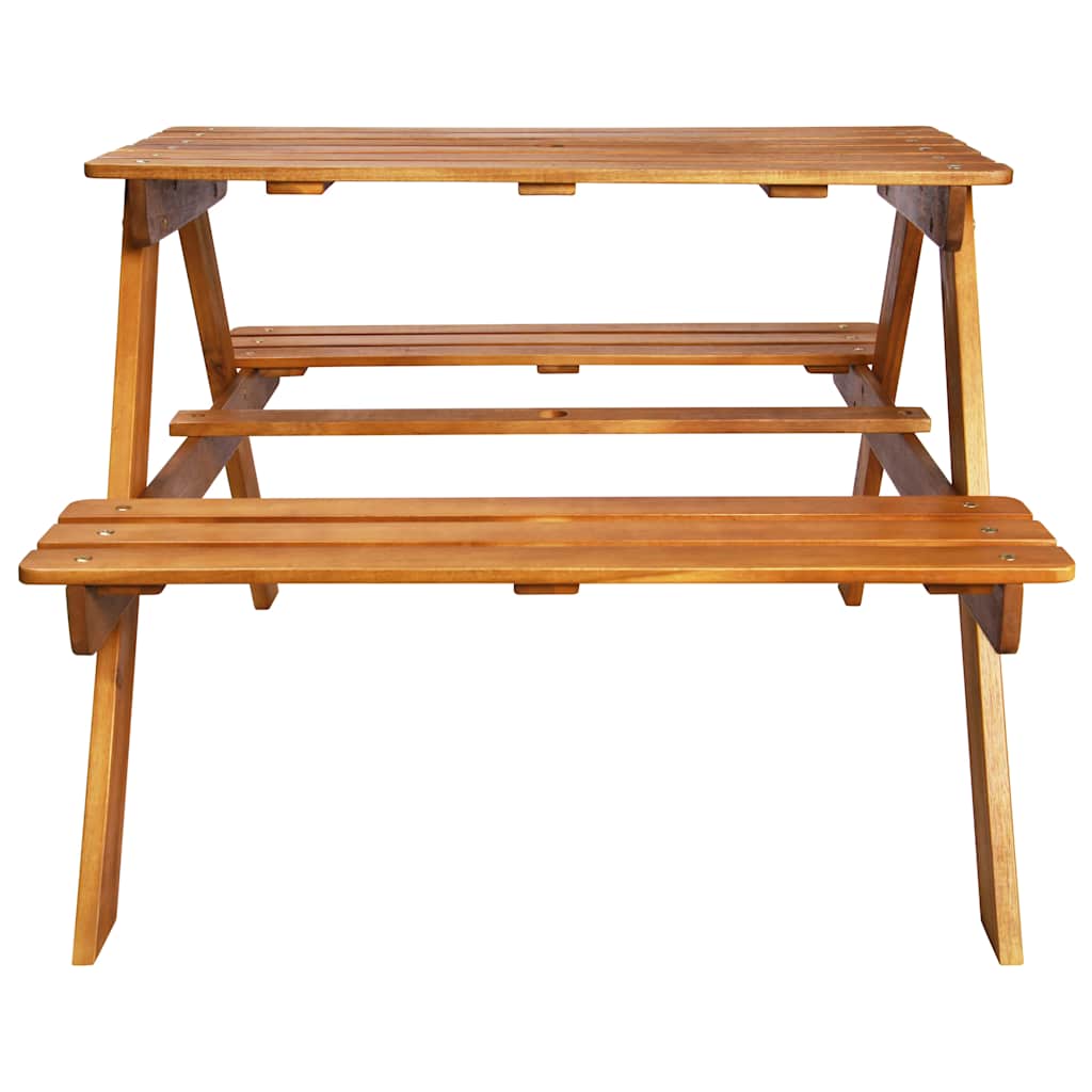 43990 vidaXL Kids Picnic Table with Parasol 79x90x60 cm Solid Acacia Wood 4