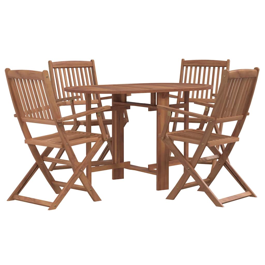 vidaXL 5 Piece Folding Outdoor Dining Set Solid Acacia Wood 2