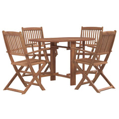 vidaXL 5 Piece Folding Outdoor Dining Set Solid Acacia Wood 2