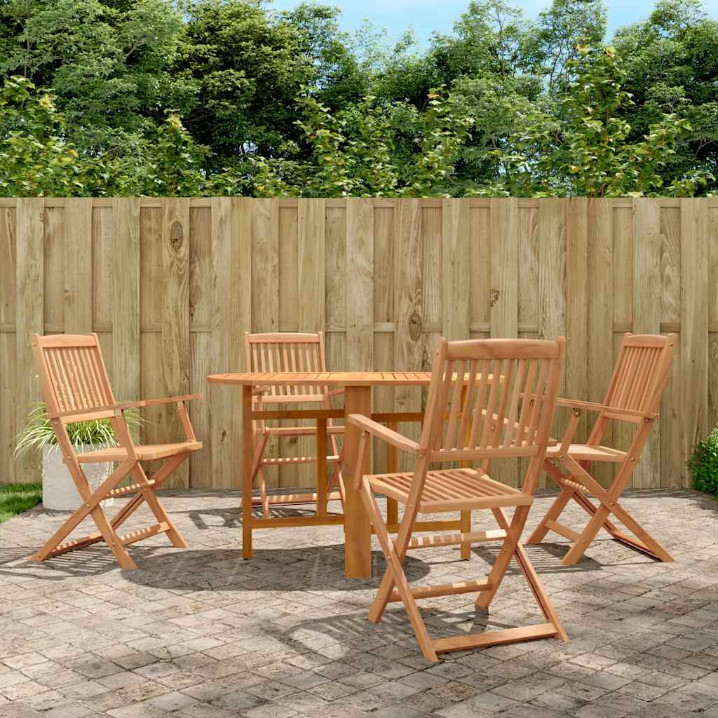 vidaXL 5 Piece Folding Outdoor Dining Set Solid Acacia Wood 1