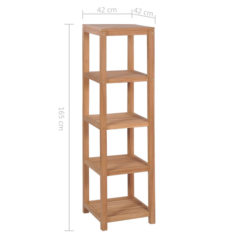 4-Tier Bathroom Storage Rack Solid Teak 42x42x165 cm