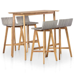 44222 vidaXL 5 Piece Outdoor Dining Set Solid Acacia Wood 1