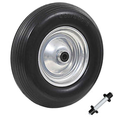 vidaXL Wheelbarrow Wheel with Axle Solid PU 4.00-8 390 mm 1