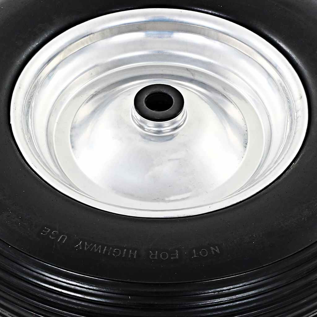 vidaXL Wheelbarrow Wheel with Axle Solid PU 4.00-8 390 mm 4