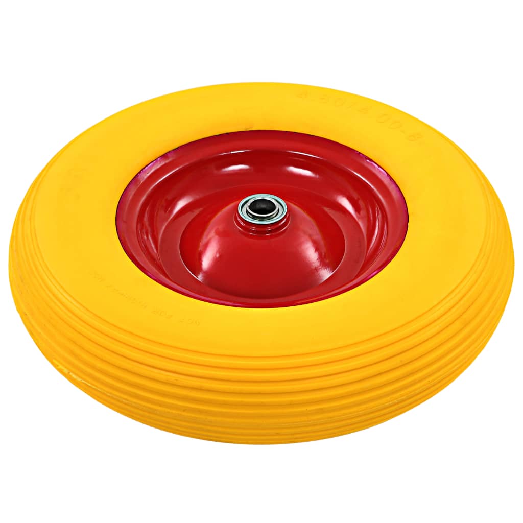 vidaXL Wheelbarrow Wheel with Axle Solid PU 4.00-8 390 mm 2
