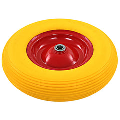 vidaXL Wheelbarrow Wheel with Axle Solid PU 4.00-8 390 mm 2