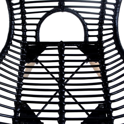 Dining Chairs 2 pcs Black Natural Rattan