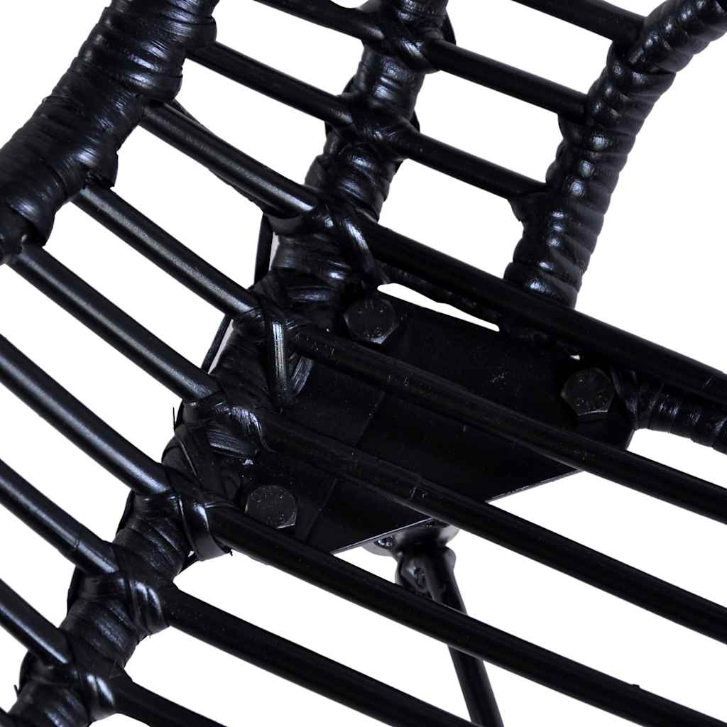 vidaXL Dining Chairs 4 pcs Black Natural Rattan 5