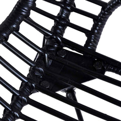 vidaXL Dining Chairs 4 pcs Black Natural Rattan 5