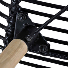 vidaXL Dining Chairs 4 pcs Black Natural Rattan 6