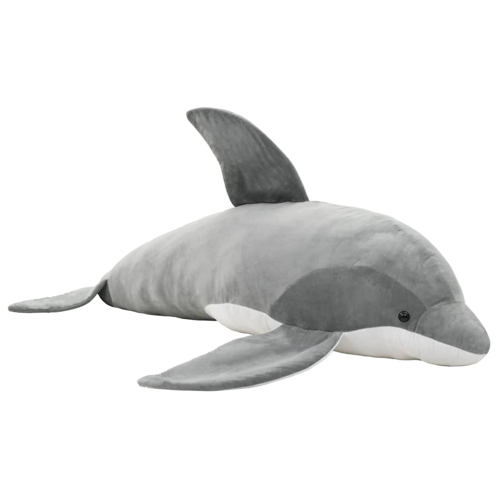 vidaXL Dolphin Cuddly Toy Plush Grey 2