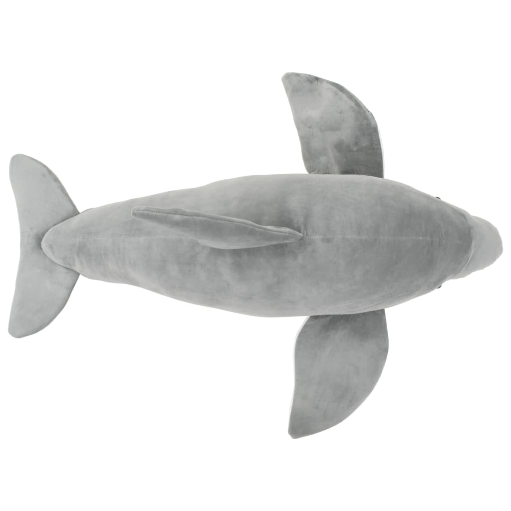 vidaXL Dolphin Cuddly Toy Plush Grey 4