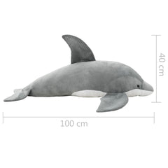 vidaXL Dolphin Cuddly Toy Plush Grey 5
