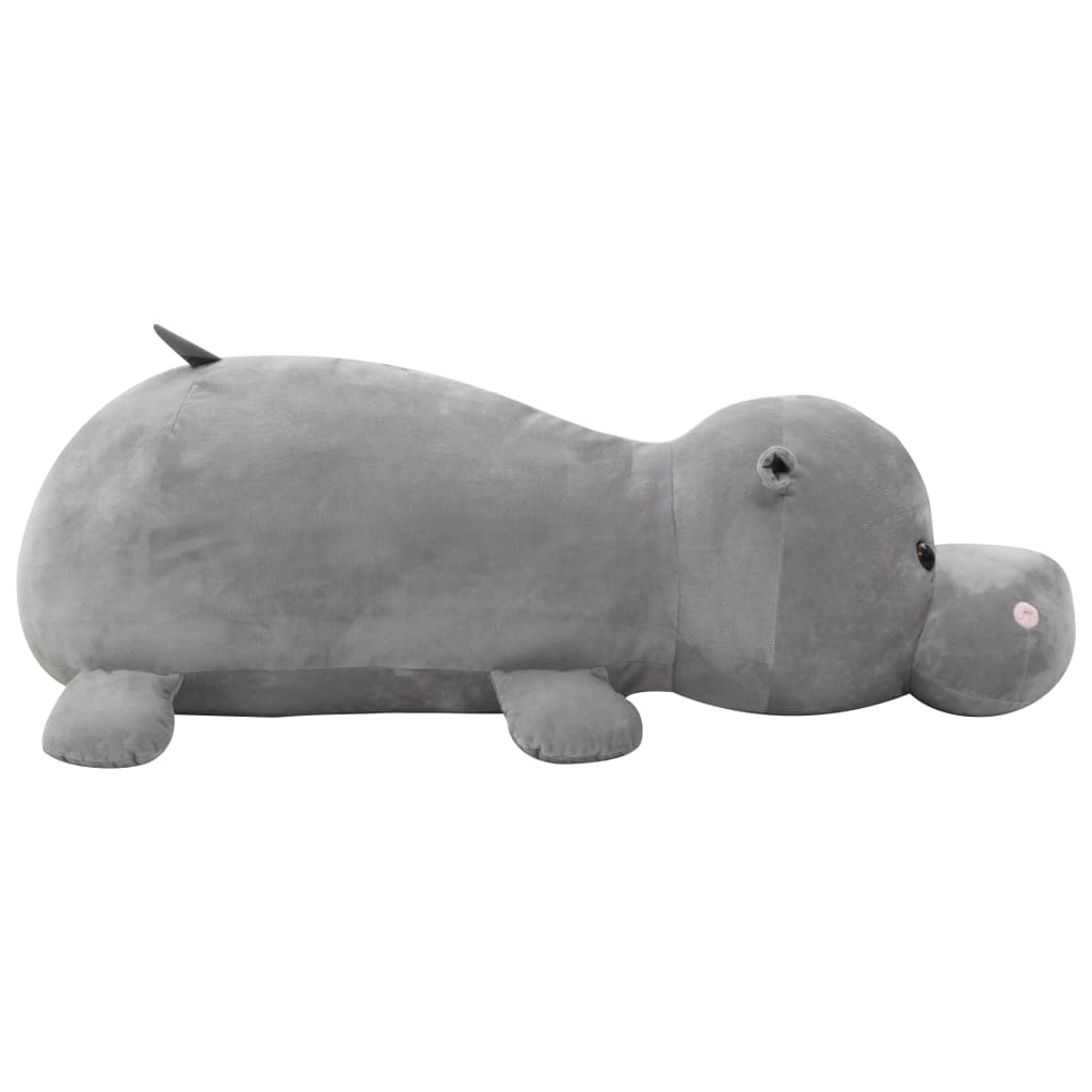 vidaXL Hippo Cuddly Toy Plush Grey 1