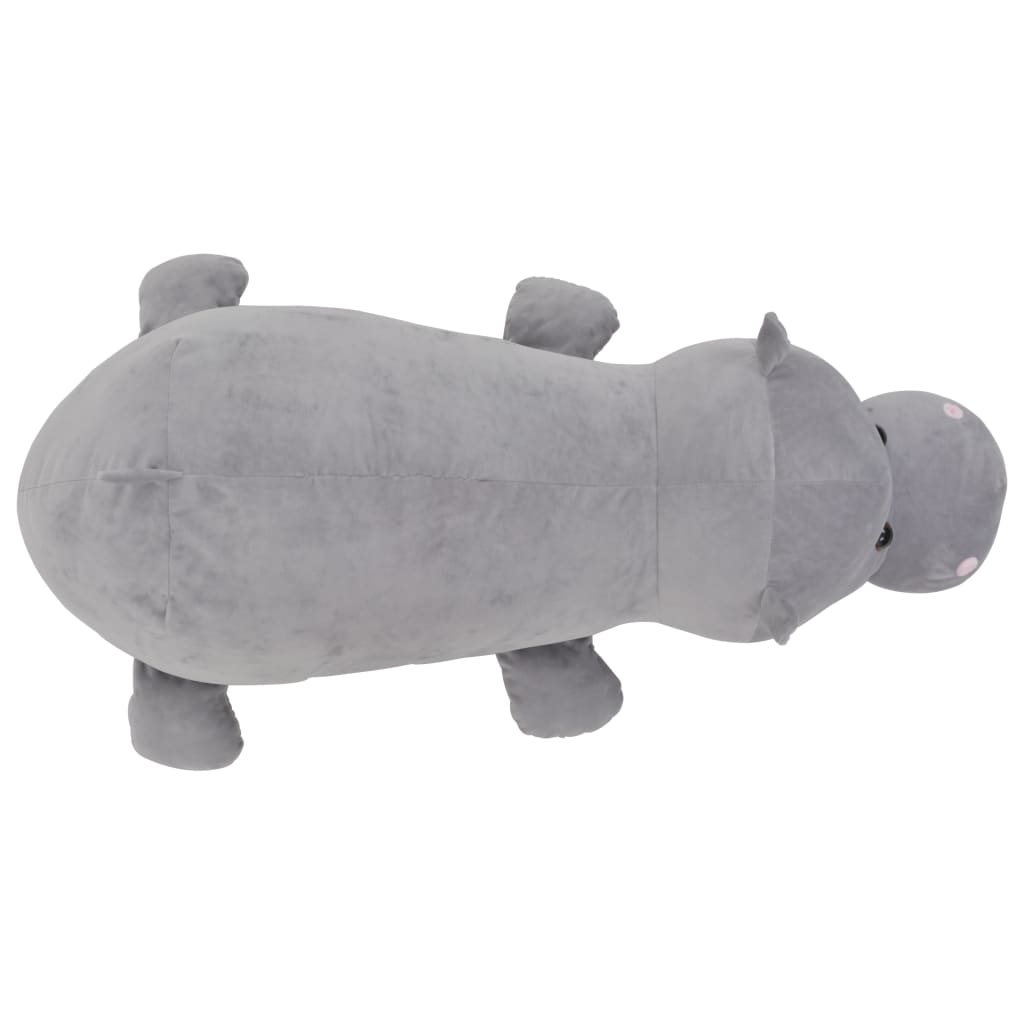 vidaXL Hippo Cuddly Toy Plush Grey 4
