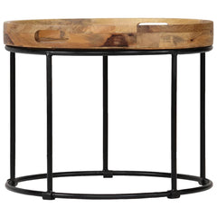 246672 vidaXL Coffee Table Solid Mange Wood and Steel 50x40 cm 2