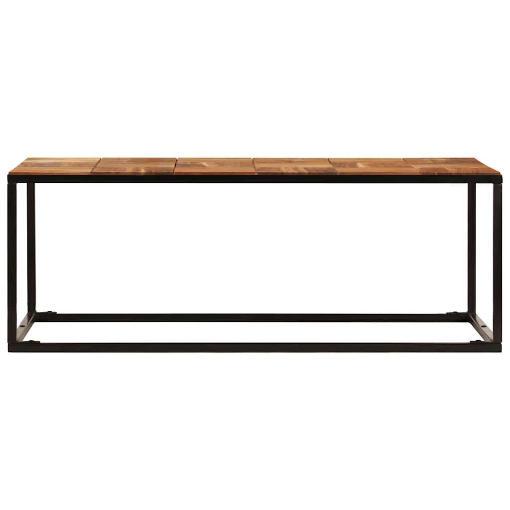 vidaXL Coffee Table | Brown and Black | Solid Acacia Wood and Steel | Standard 3