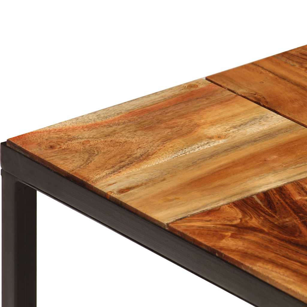 vidaXL Coffee Table | Brown and Black | Solid Acacia Wood and Steel | Standard 5