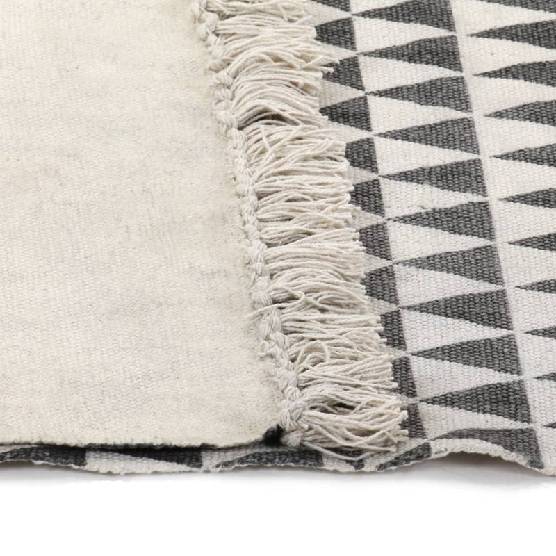 Kilim Rug Cotton 160x230 cm with Pattern Black/White