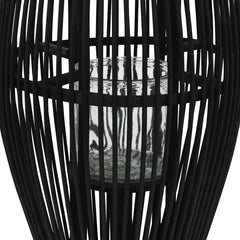 Hanging Candle Lantern Holder Bamboo Black 95 cm
