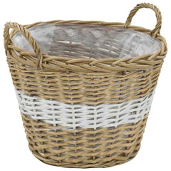 vidaXL Raised Bed | Set of 4 | Brown and white | Wicker and polyethylene 4