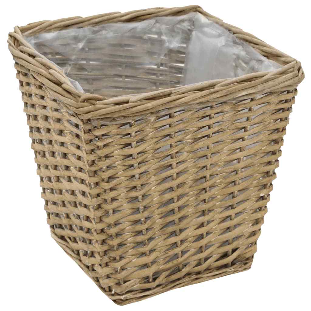 vidaXL Raised Bed | Set of 3 | Brown | Wicker with PE lining | Small | Planters 6