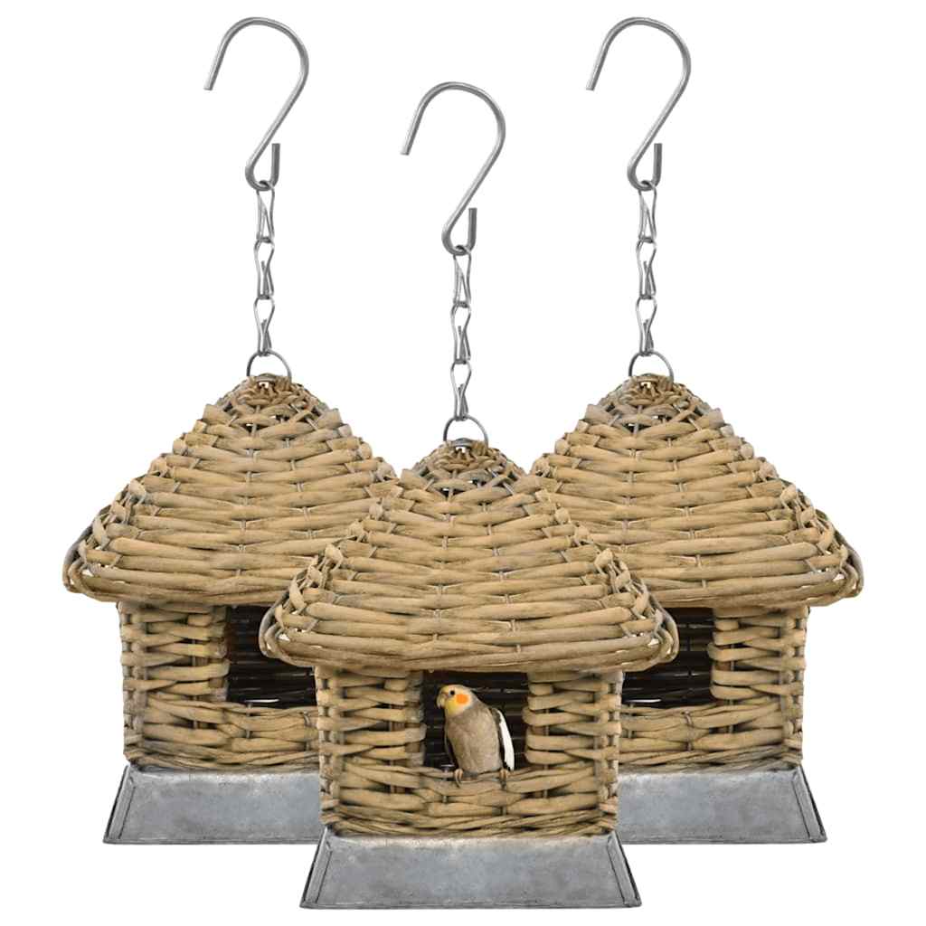 vidaXL Bird House | Brown | Cast iron, real rattan | Small | Durable | Aviary 1