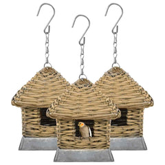 vidaXL Bird House | Brown | Cast iron, real rattan | Small | Durable | Aviary 1