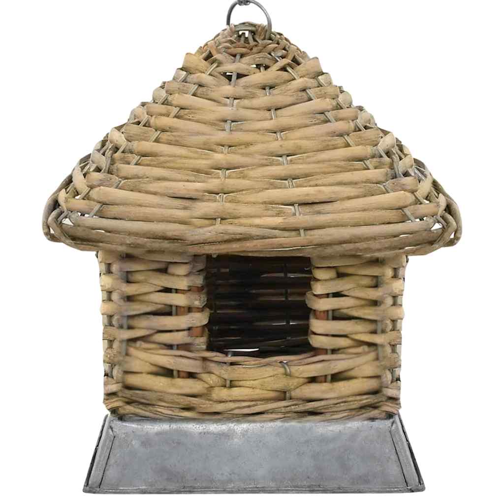 vidaXL Bird House | Brown | Cast iron, real rattan | Small | Durable | Aviary 2
