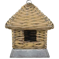 vidaXL Bird House | Brown | Cast iron, real rattan | Small | Durable | Aviary 2