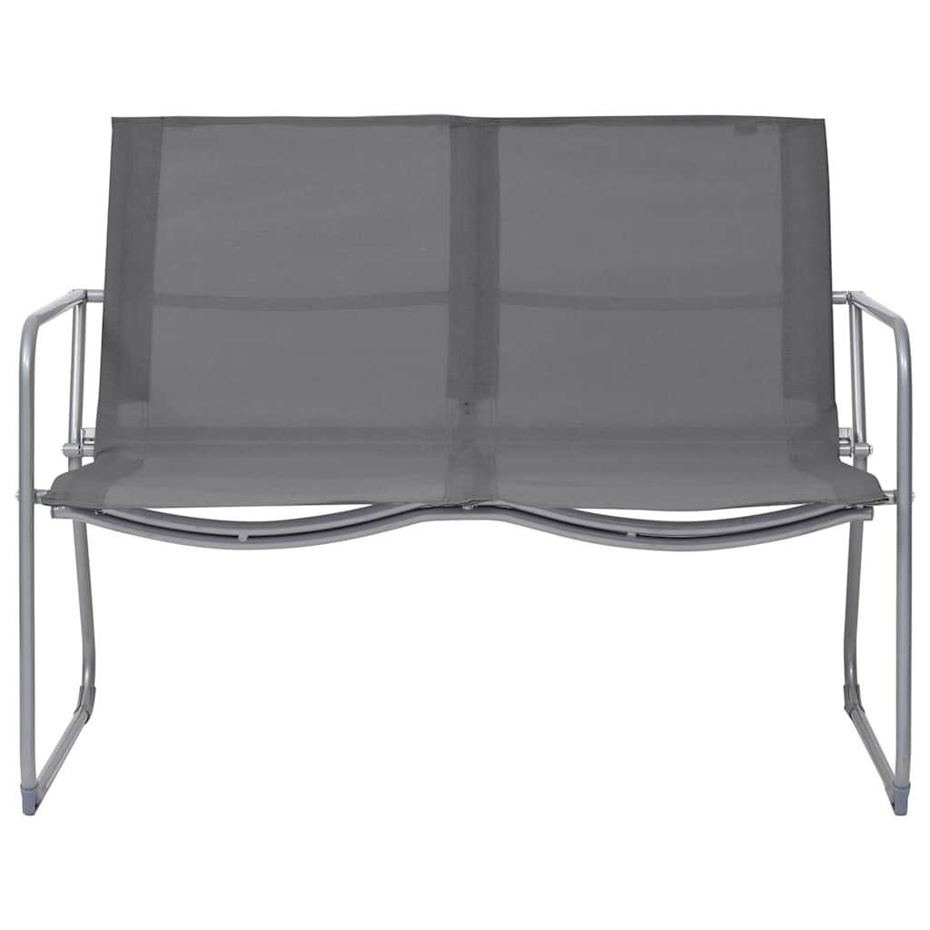 44351 vidaXL 4 Piece Garden Lounge Set Fabric & Steel Grey 2