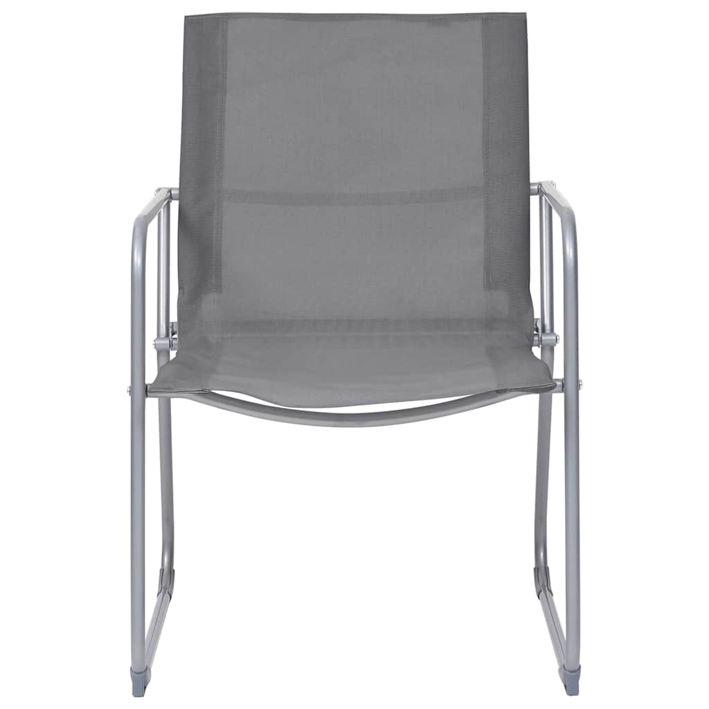44351 vidaXL 4 Piece Garden Lounge Set Fabric & Steel Grey 4