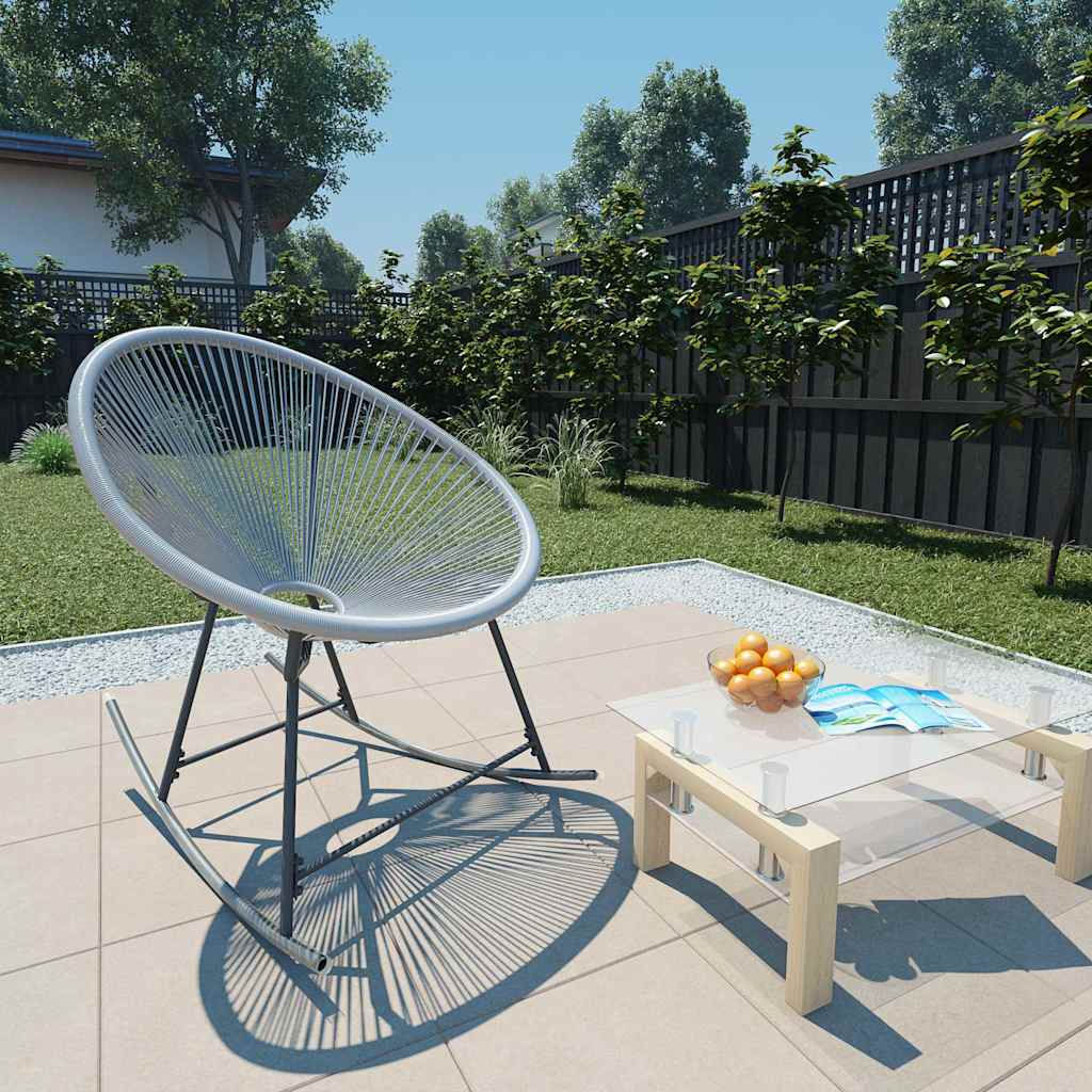 Outdoor Rocking Chair Poly Rattan Grey