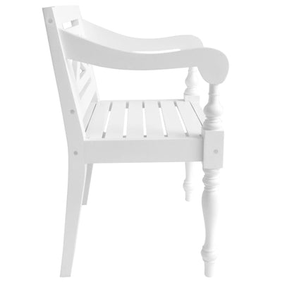 Batavia Chairs 2 pcs White Solid Mahogany Wood