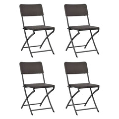 Folding Chairs HDPE and Steel Brown 4