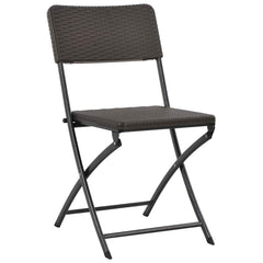 Folding Chairs HDPE and Steel Brown 4