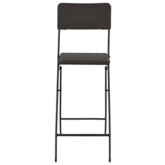 44558 vidaXL Folding Bar Chairs 2 pcs HDPE and Steel Brown Rattan Look 4