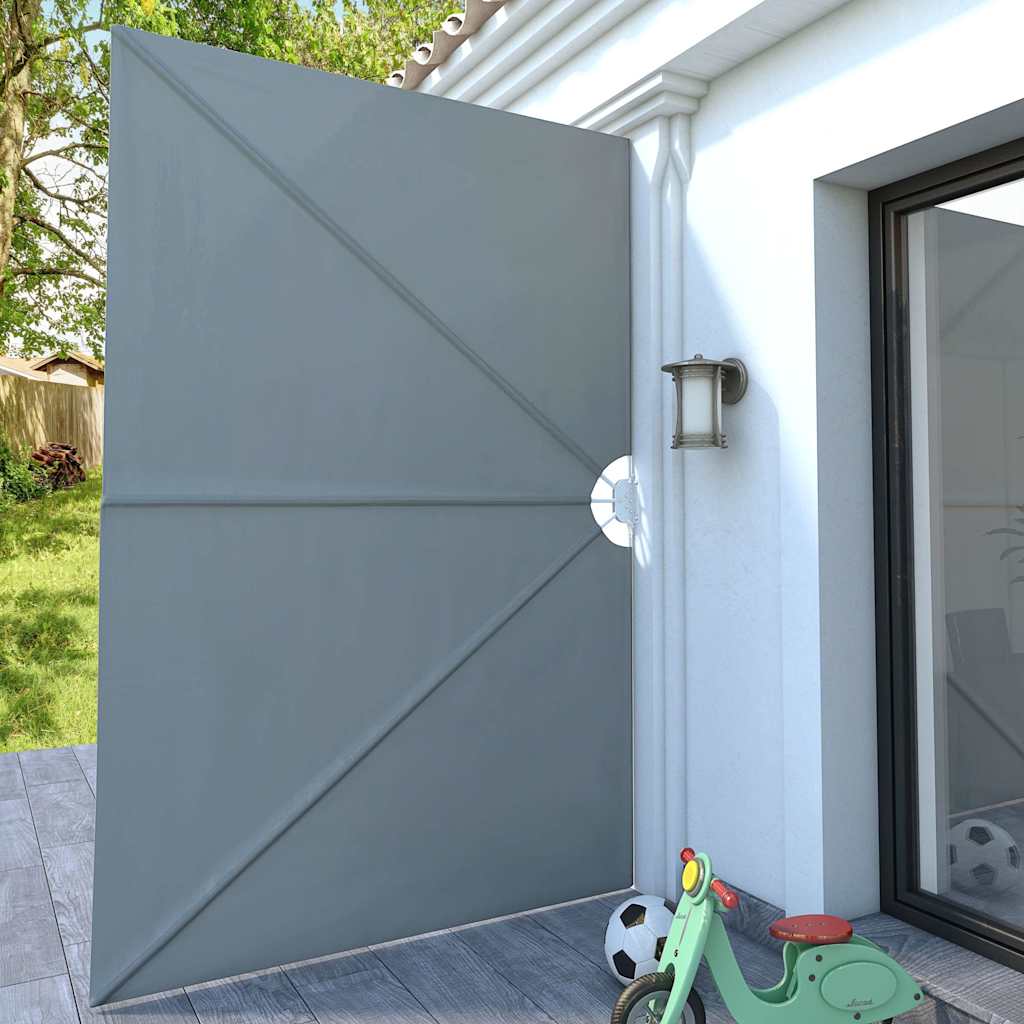 44565 vidaXL Collapsible Terrace Side Awning Grey 300x200 cm 3