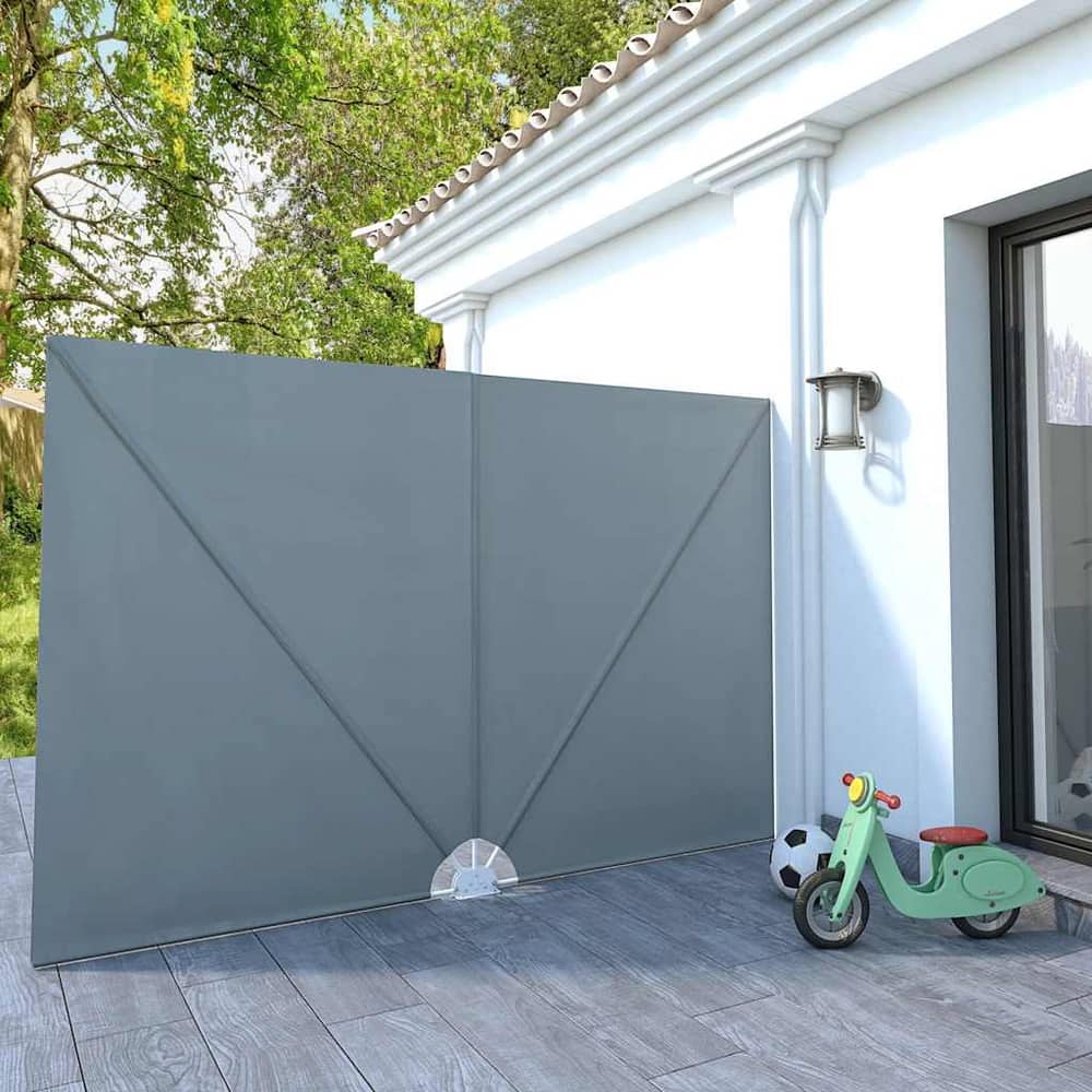 44565 vidaXL Collapsible Terrace Side Awning Grey 300x200 cm 1