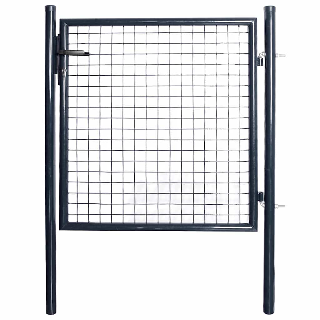 vidaXL Mesh Garden Gate Galvanised Steel 100x100 cm Grey 1