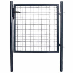 vidaXL Mesh Garden Gate Galvanised Steel 100x100 cm Grey 1