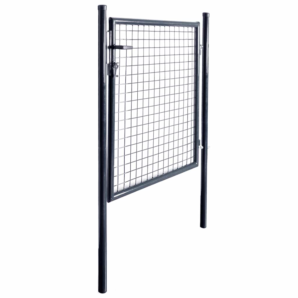 vidaXL Mesh Garden Gate Galvanised Steel 100x100 cm Grey 2