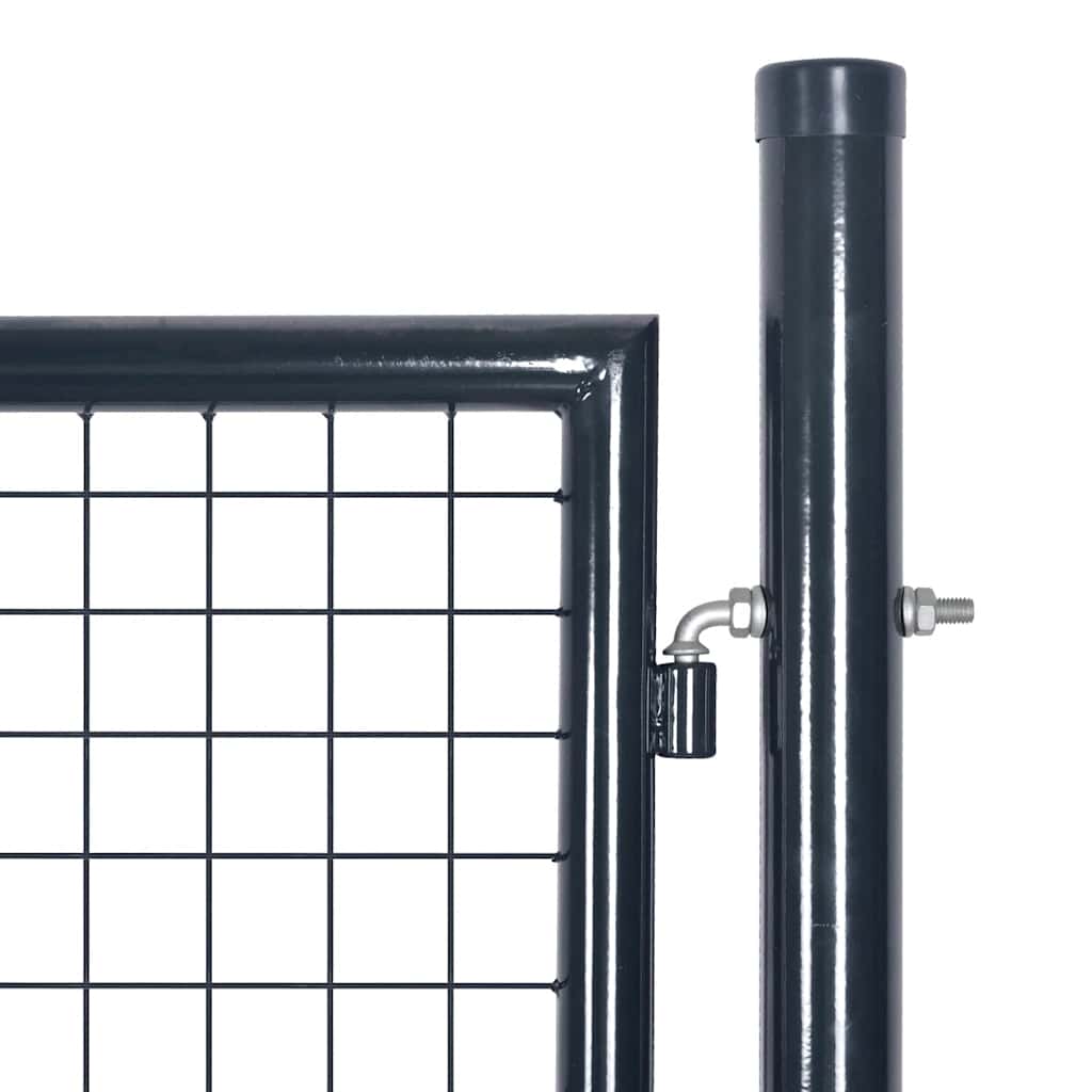 vidaXL Mesh Garden Gate Galvanised Steel 100x100 cm Grey 3